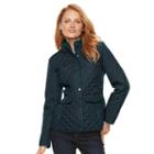 Women's Weathercast Quilted Faux-suede Trim Barn Jacket, Size: Large, Blue