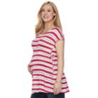 Maternity A:glow Empire Striped Tee, Women's, Size: Xl-mat, Med Pink
