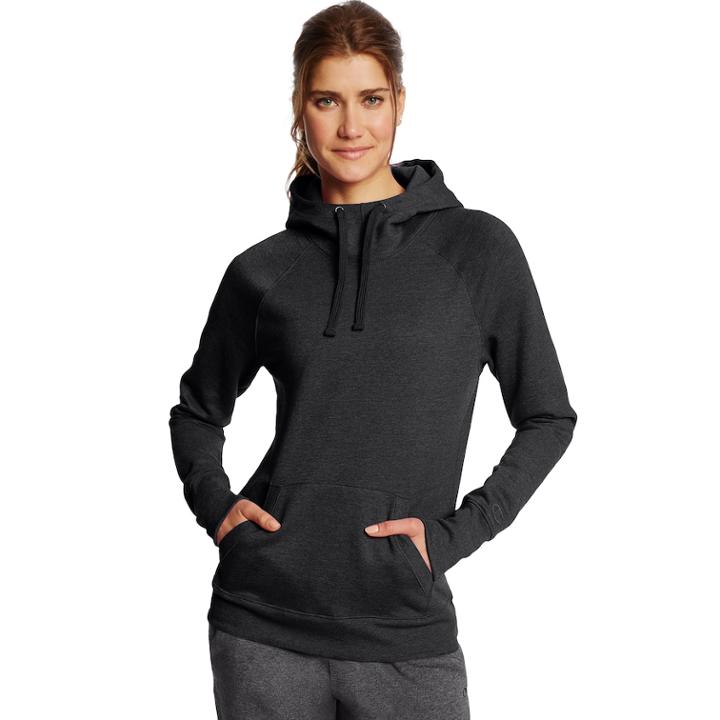 Women's Champion Raglan Fleece Pullover Hoodie, Size: Large, Black