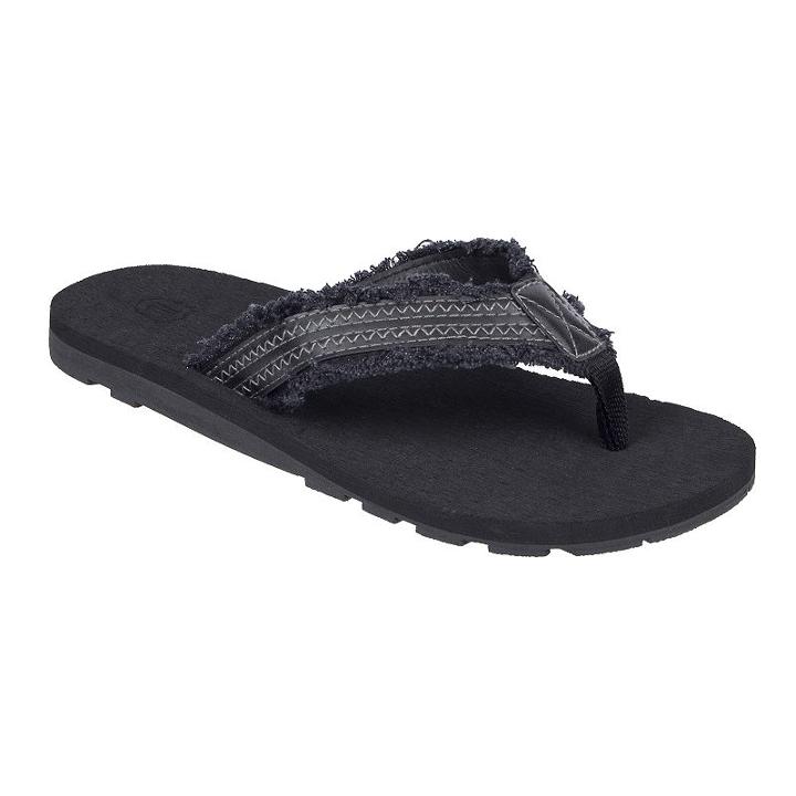 Men's Wembley Frayed Flip-flops, Size: Xl, Black