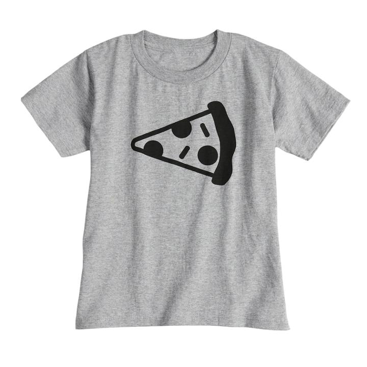 Boys & Girls 4-7x Dad & Me Pizza Slice Graphic Tee, Size: 7x, Med Grey