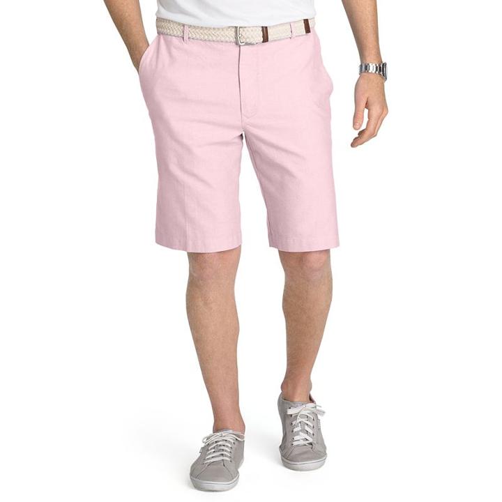 Men's Izod Flat-front Oxford Shorts, Size: 32, Dark Pink