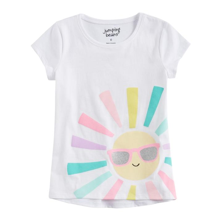 Girls 4-10 Jumping Beans&reg; Hi Low Graphic Tee, Size: 5, Natural