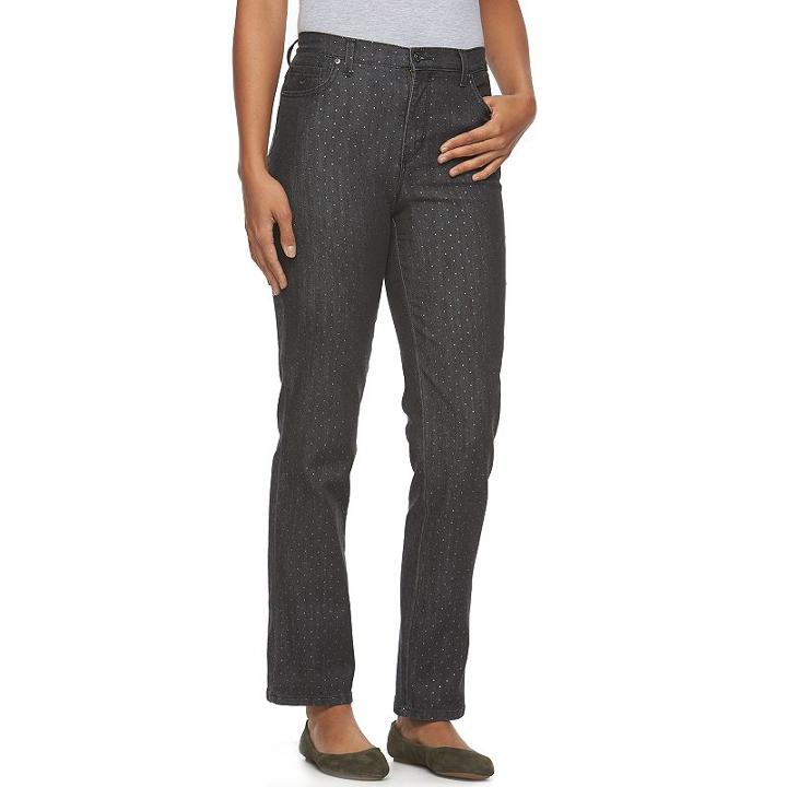 Women's Gloria Vanderbilt Amanda Classic Tapered Jeans, Size: 2 - Regular, Black
