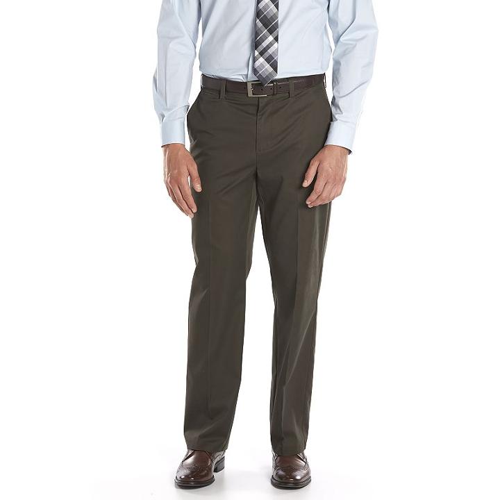 Men's Apt. 9&reg; Modern-fit Performance Stretch Chino Flat-front Pants, Size: 30x30, Green