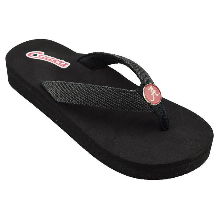 Women's Alabama Crimson Tide Venice Beach Flip-flops, Size: 9, Black