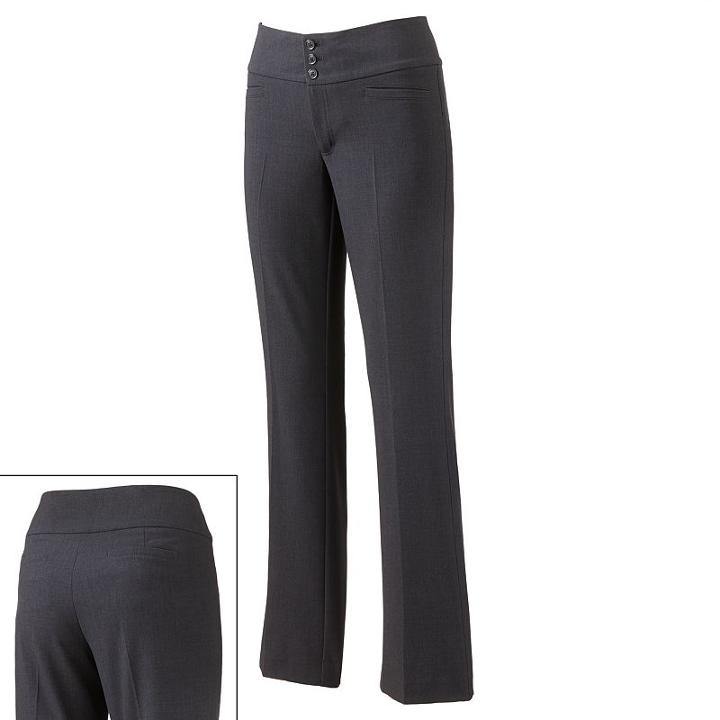 Candie's&reg; Perfect Bootcut City Fit Dress Pants - Juniors, Girl's, Size: 1, Grey