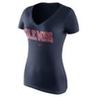 Women's Nike Ole Miss Rebels Wordmark Tee, Size: Large, Blue (navy)
