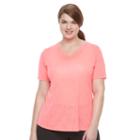 Plus Size Tek Gear&reg; Burnout Tee, Women's, Size: 1xl, Brt Pink