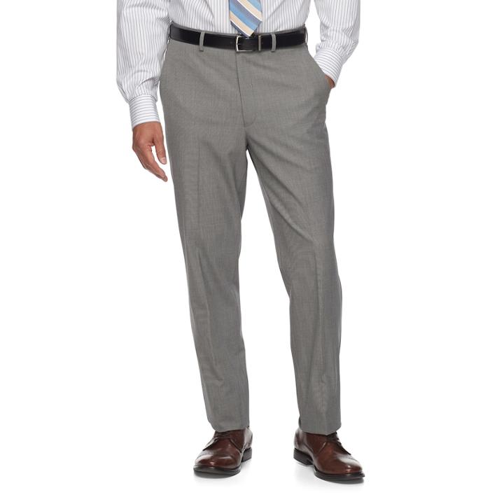 Men's Chaps Performance Series Classic-fit 4-way Stretch Suit Pants, Size: 34x30, Grey