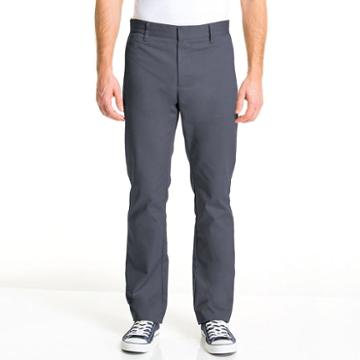 Men's Lee School Uniform Slim Straight Core Pants, Size: 42x32, Light Grey