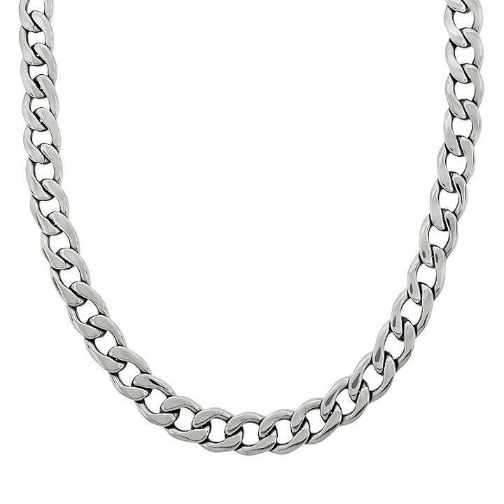 Lynx Stainless Steel Curb Chain Necklace - 22-in. - Men, Size: 22, Grey