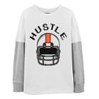 Boys 4-12 Oshkosh B'gosh&reg; Hustle Football Helmet Mock Layer Graphic Tee, Size: 6, White