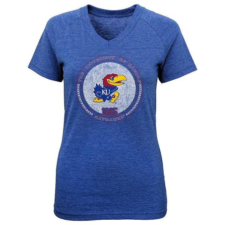 Girls 4-6x Kansas Jayhawks Medallion Tee, Girl's, Size: L (6x), Blue