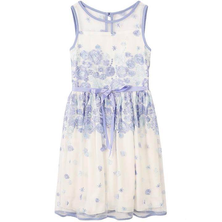 Girls 7-16 Speechless Illusion Neck Floral Skater Dress, Girl's, Size: 16, Brt Purple