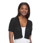 Women's Croft & Barrow&reg; Open-work Bolero, Size: Large, Black