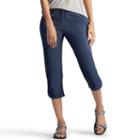 Women's Lee Relaxed Fit Active Performance Capris, Size: 10 Avg/reg, Dark Blue