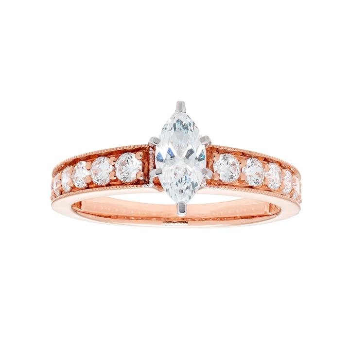 14k Gold 1 Carat T.w. Igl Certified Diamond Marquise Engagement Ring, Women's, Size: 8.50, White