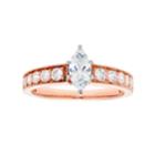 14k Gold 1 Carat T.w. Igl Certified Diamond Marquise Engagement Ring, Women's, Size: 8.50, White