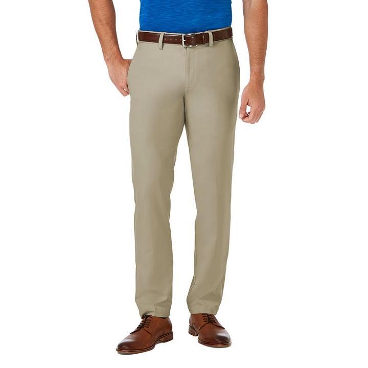 Men's Haggar&reg; Cool 18&reg; Pro Slim-fit Wrinkle-free Flat-front Super Flex Waist Pants, Size: 30x30, Beige Oth