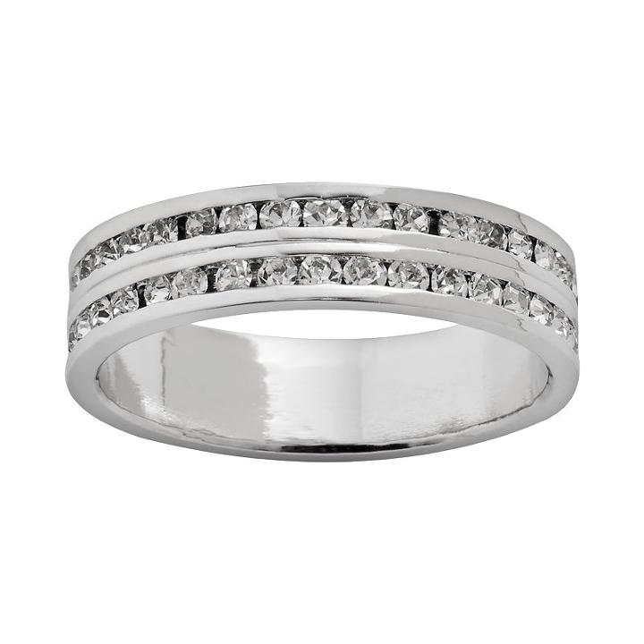Traditions Sterling Silver Swarovski Crystal Eternity Ring, Women's, Size: 7, White