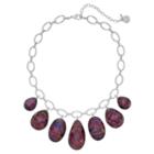 Dana Buchman Simulated Abalone Graduated Teardrop Necklace, Women's, Purple