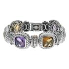 Sterling Silver Checkerboard Gemstone Bracelet, Women's, Size: 7.25, Purple