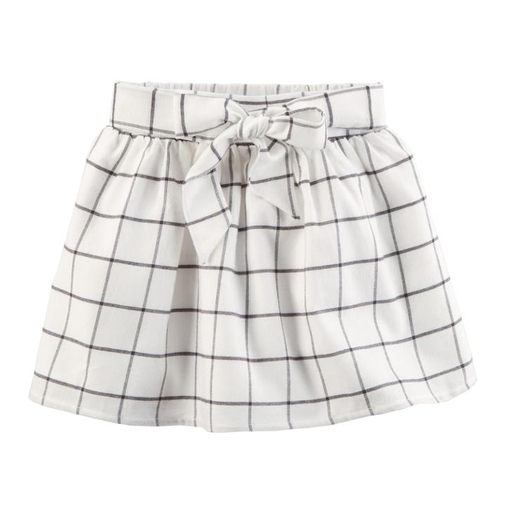Toddler Girl Carter's Bow Front Windowpane Plaid Skirt, Size: 3t, Print