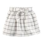 Toddler Girl Carter's Bow Front Windowpane Plaid Skirt, Size: 3t, Print