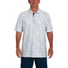 Men's Pebble Beach Classic-fit Broken Windowpane Performance Golf Polo, Size: Small, White