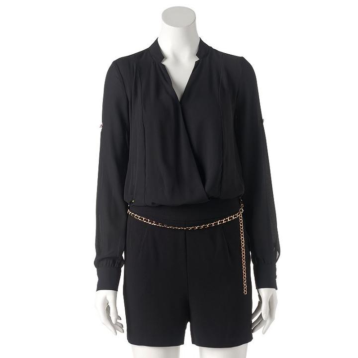 Women's Jennifer Lopez Chain Romper, Size: 12, Black