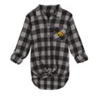 Juniors' Iowa Hawkeyes Spirit Week Tie-front Flannel Shirt, Teens, Size: Large, Black