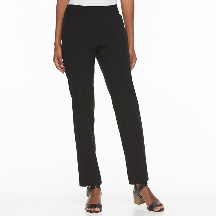 Petite Croft & Barrow&reg; Polished Pintuck Pull-on Pants, Women's, Size: 6 Petite, Black