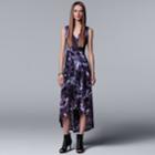 Women's Simply Vera Vera Wang Pleated High-low Maxi Dress, Size: Medium, Med Purple