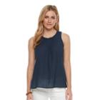 Women's Sonoma Goods For Life&trade; Seersucker Swing Tank, Size: Xl, Dark Blue