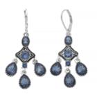 Napier Antiqued Milgrain Chandelier Earrings, Women's, Blue