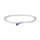 Sterling Silver Pink & Purple Amethyst & Lab-created White Sapphire Wavy Bracelet, Women's, Size: 7