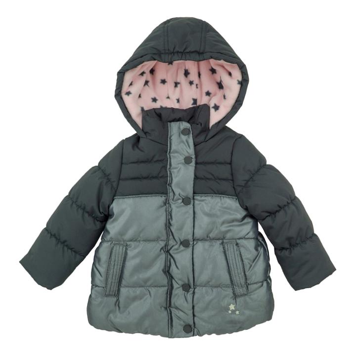 Girls 4-6x Oshkosh B'gosh&reg; Heavyweight Star Colorblock Shimmer Jacket, Size: 6x, Grey