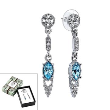 Downton Abbey Linear Drop Earrings, Women's, Blue