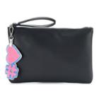 So&reg; Heart Key Chain Wristlet, Women's, Black