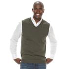 Men's Croft & Barrow&reg; True Comfort Classic-fit Sweater Vest, Size: Medium, Dark Green