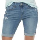 Juniors' So&reg; Cuffed Midi Bermuda Jean Shorts, Teens, Size: 13, Med Blue