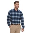 Men's Croft & Barrow&reg; Slim-fit Flannel Button-down Shirt, Size: Medium, Dark Blue