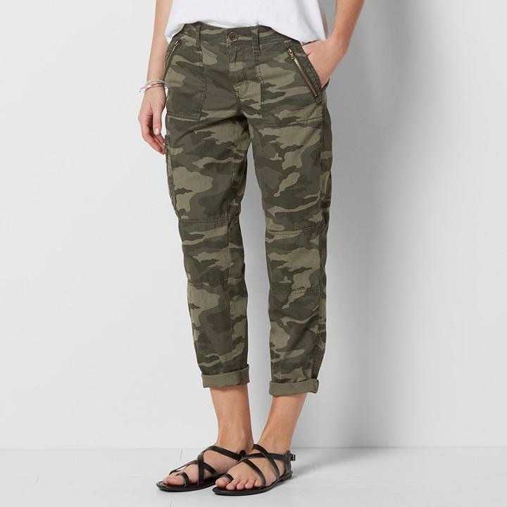 Women's Sonoma Goods For Life&trade; Zipper Utility Capris, Size: 8, Green