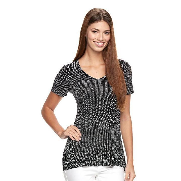 Women's Apt. 9&reg; Essential V-neck Tee, Size: Xxl, Oxford