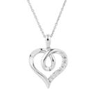 Diamonluxe Sterling Silver 1/3 Carat T.w. Simulated Diamond Heart Pendant, Women's, Size: 18, White