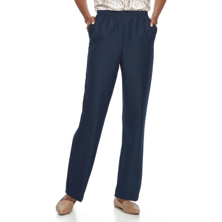Women's Alfred Dunner Studio Pull-on Pants, Size: 10, Blue (navy)