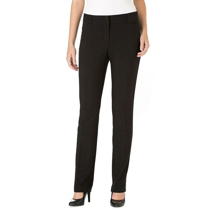 Women's Haggar&reg; Favorite Fit Twill Straight-leg Pants, Size: 8, Black