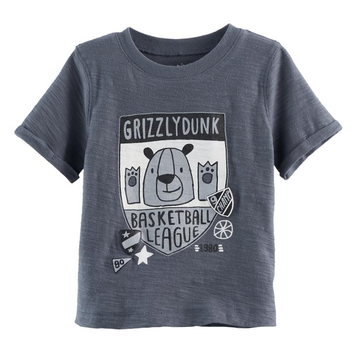 Baby Boy Jumping Beans&reg; Slubbed Graphic Tee, Size: 6 Months, White