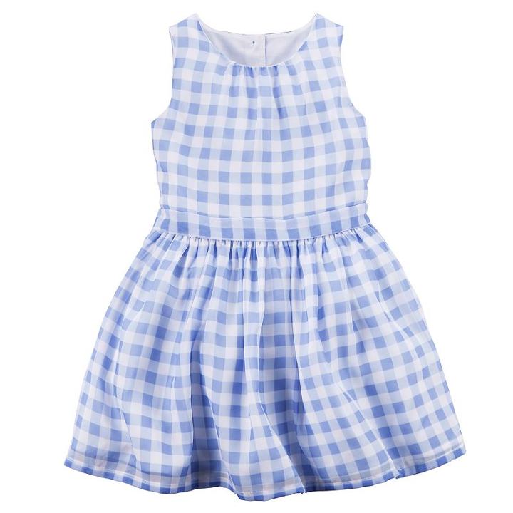 Girls 4-8 Carter's Gingham Plaid Dress, Girl's, Size: 5, Blue